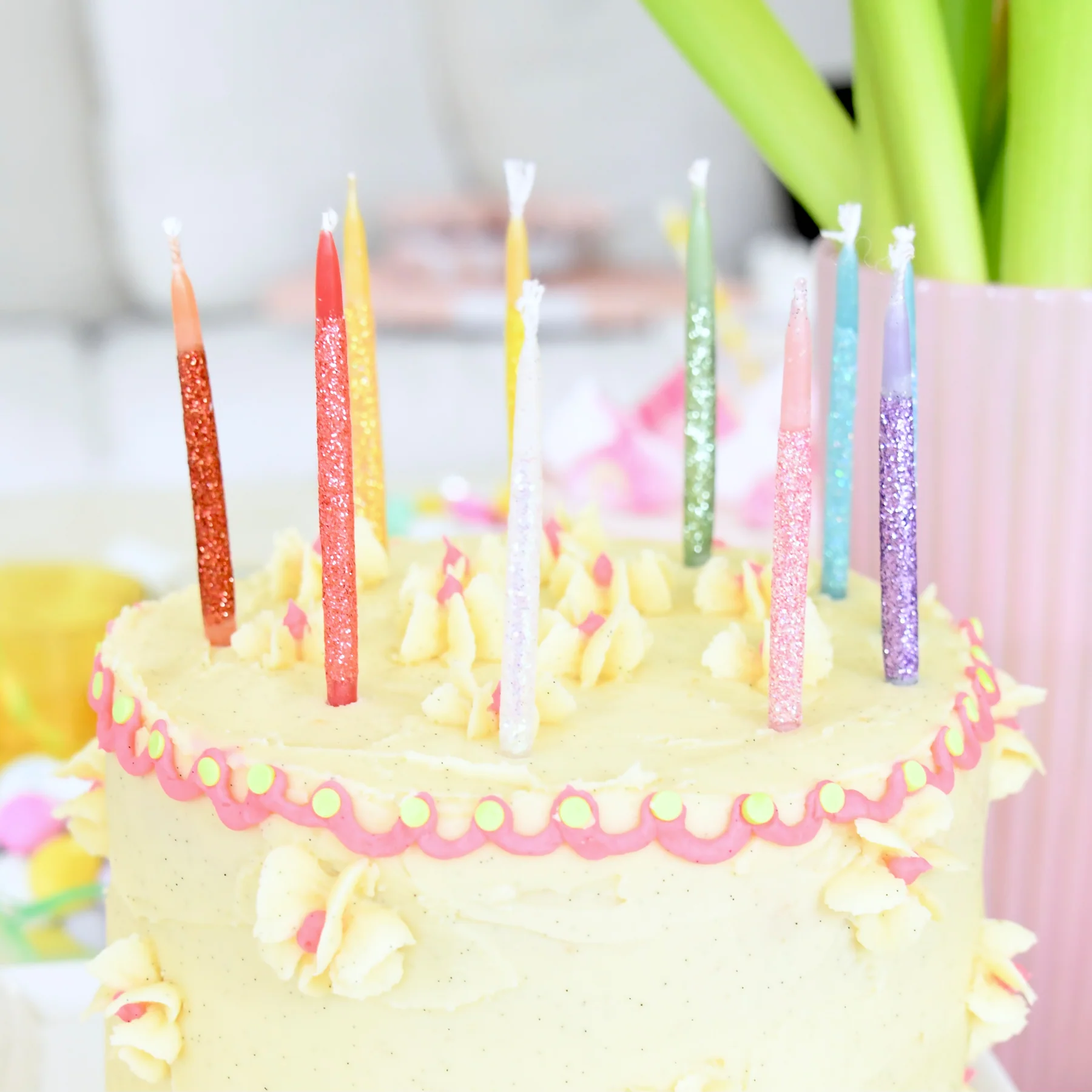Glitter Wish Candles Beeswax Rainbow- 3" - Image 2