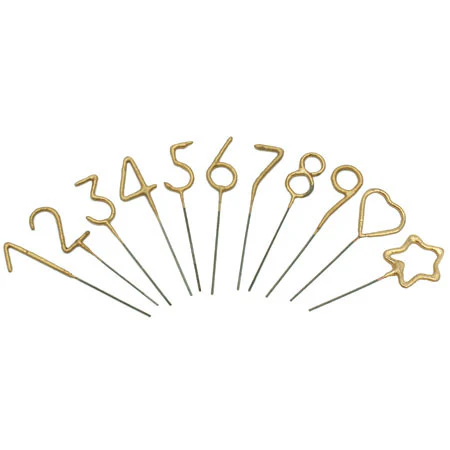 Mini Gold Number Sparkler 4" - Image 3