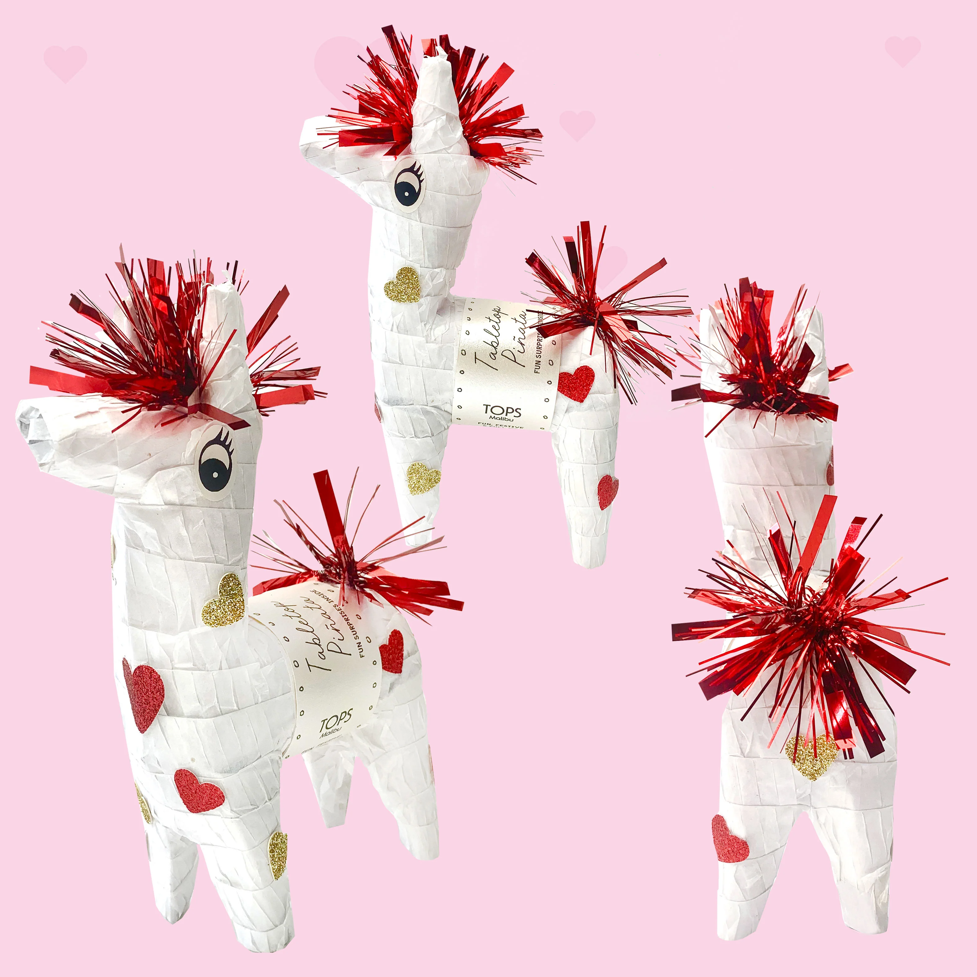 Mini Tabletop Love Llama Piñata - Image 3