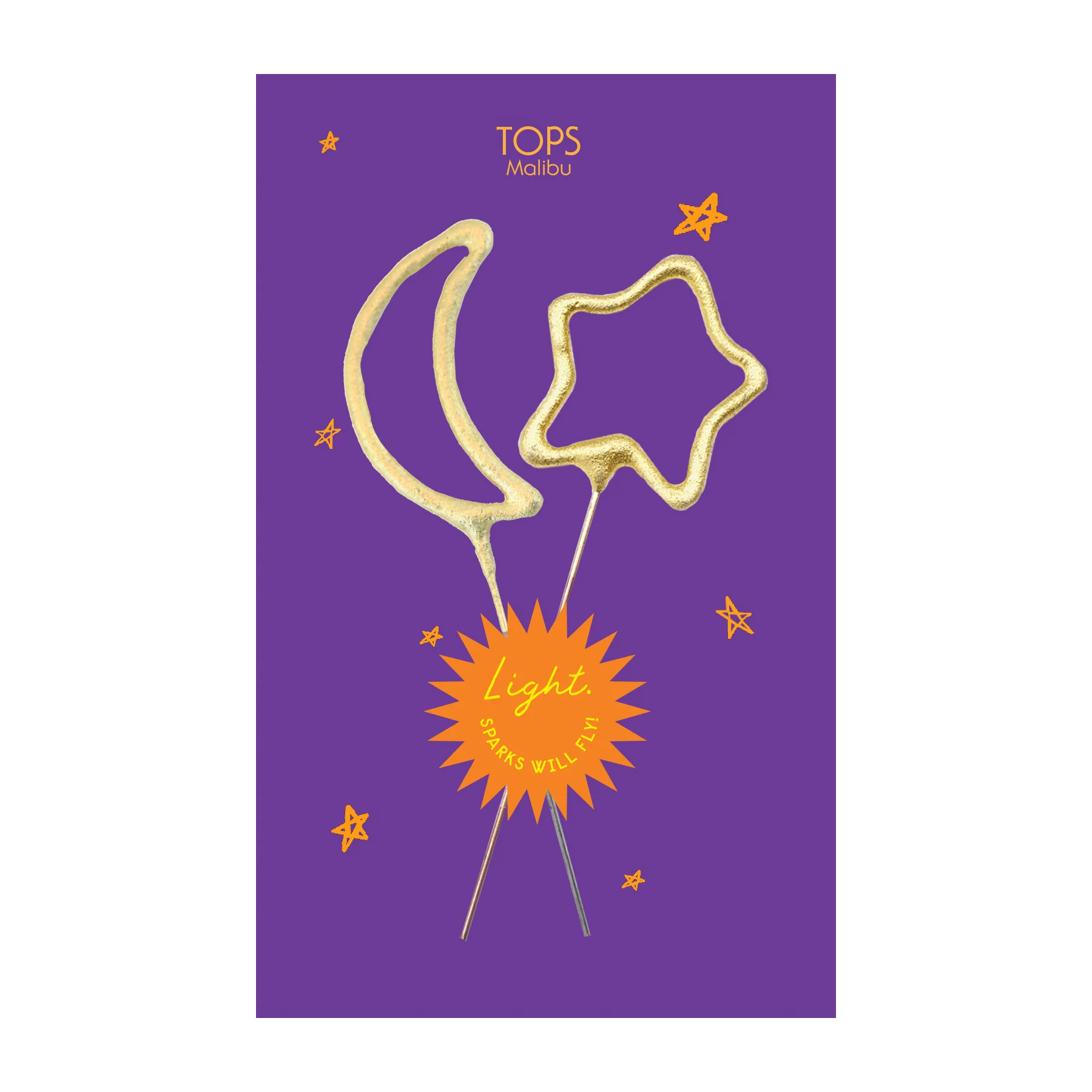Sparkler Card Halloween Moon and Star